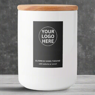 Black & White Zakelijke Logo & Tekst Promotionele Voedselcontainer Etiket
