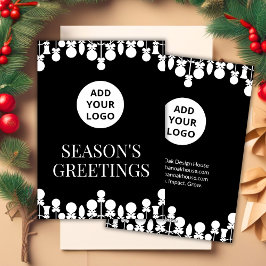 Black & White Zakelijke vakantie Kaart | Logo