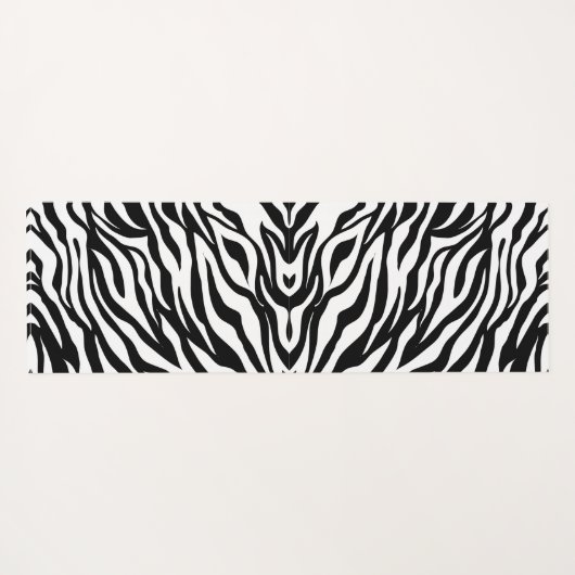 Black White Zebra Animal Trendy Monogram Yoga Mat (Achterkant (horizontaal))