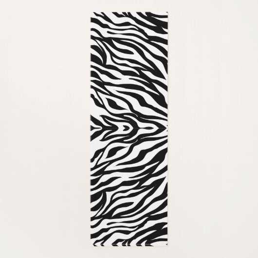 Black White Zebra Animal Trendy Monogram Yoga Mat (Achterkant)