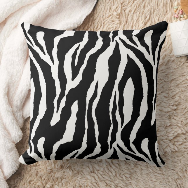 Black White Zebra Design Pillow Kussen (Deken)