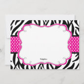 Black & White Zebra Girls Spa Invite Kaart (Achterkant)