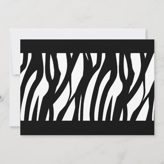 Black/White Zebra Ontmoet en begroet uitnodigingen (Achterkant)