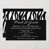 Black/White Zebra Ontmoet en begroet uitnodigingen (Voorkant / Achterkant)