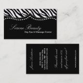 Black White Zebra Print Animal Visitekaartje (Voorkant / Achterkant)