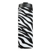 Black & White Zebra Safari Animal Pattern Thermosbeker (Voorkant)