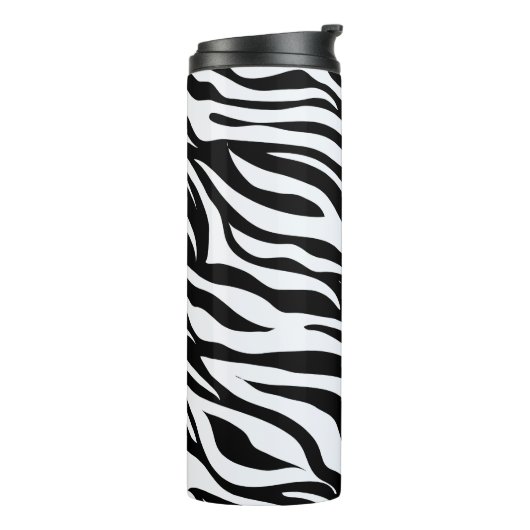 Black & White Zebra Safari Animal Pattern Thermosbeker (Gedraaid links)