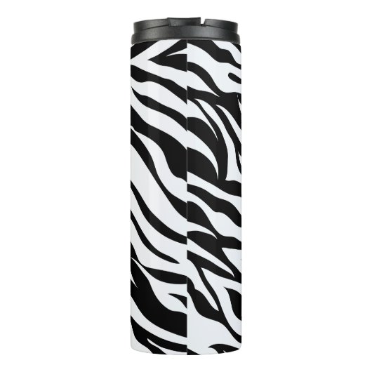 Black & White Zebra Safari Animal Pattern Thermosbeker (Achterkant)