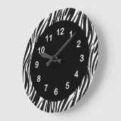 Black White Zebra Stripe 2-ronde wandklok (Hoek)