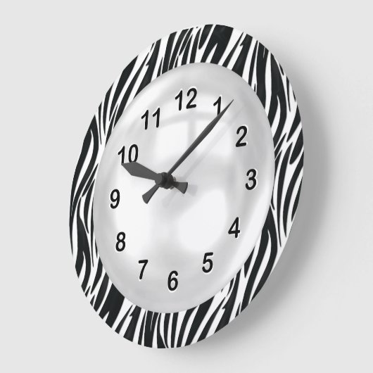 Black White Zebra Stripe wandklok (Hoek)
