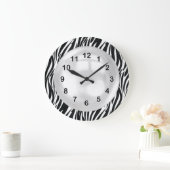 Black White Zebra Stripe wandklok (Huis)