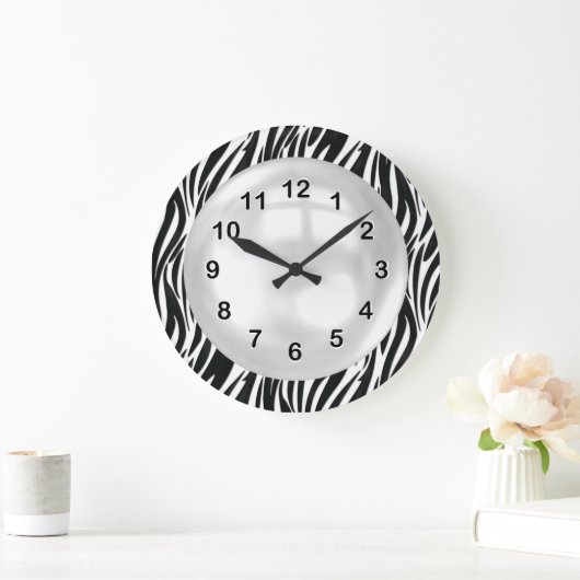 Black White Zebra Stripe wandklok (Huis)