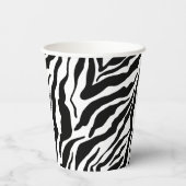Black& White Zebra Stripes Safari Animal Print Papieren Bekers (Achterkant)