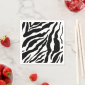 Black& White Zebra Stripes Safari Animal Print  Servet (Insitu)