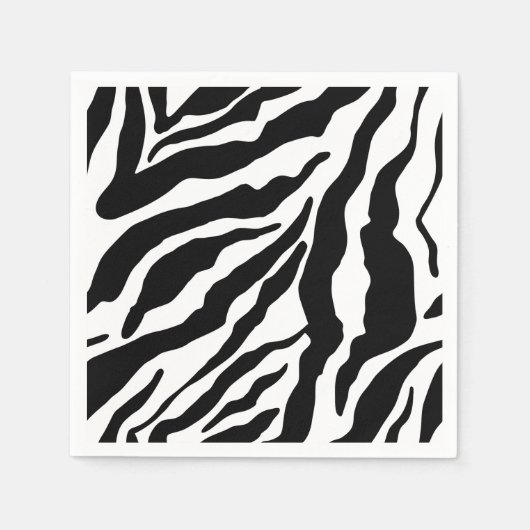 Black& White Zebra Stripes Safari Animal Print  Servet (Voorkant)