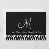 Black White Zebra Wedding Horizontal Sjabloon Kaart (Achterkant)