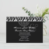 Black White Zebra Wedding Horizontal Sjabloon Kaart (Staand voorkant)