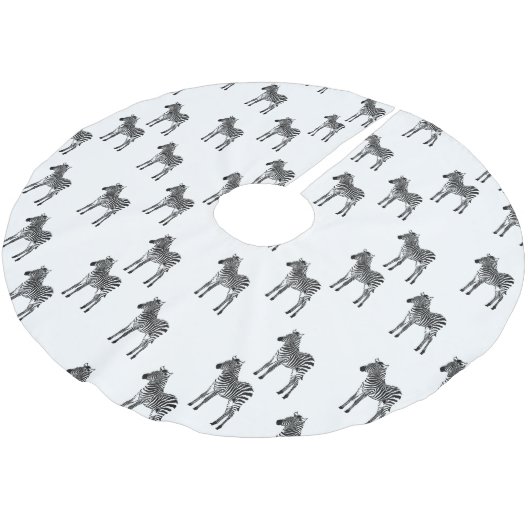 Black White Zebra's Kerstmis Kerstboom Rok (Gekanteld)