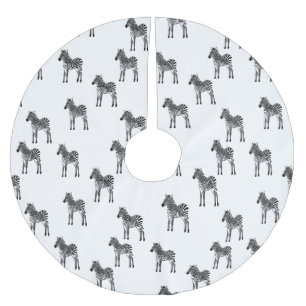 Black White Zebra's Kerstmis Kerstboom Rok