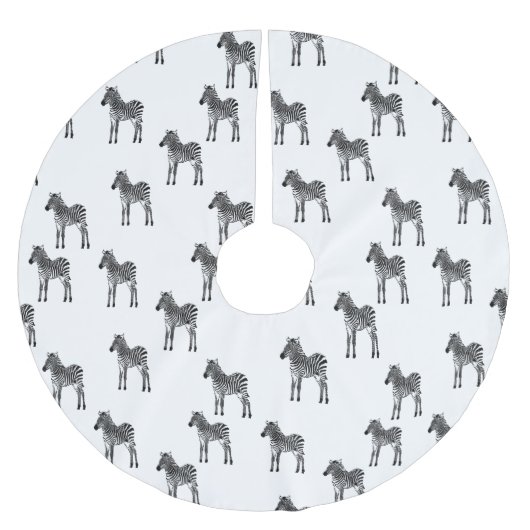 Black White Zebra's Kerstmis Kerstboom Rok (Voorkant)