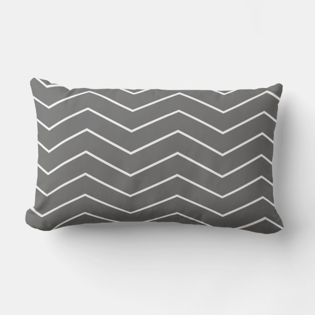Black White Zigzag Pattern Kussen (Voorkant)