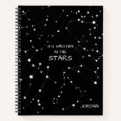 Black White Zodiac Constellation Personalized Notitieboek (Voorkant)