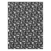 Black & White Zombie Collage Halloween Tafelkleed (Voorkant)