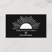 Black & White Zomer Zonneseizoen Dank u Visitekaartje (Voorkant)