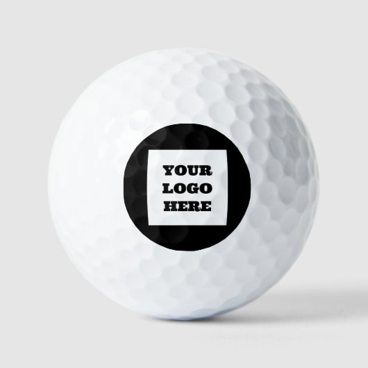 Black WhiteTypography Bold Logo Modern Company Golfballen (Voorkant)