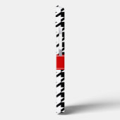 Black Whoundstooth #2 Monogram met rode naam Case-Mate iPhone Case (Achterkant / Links)