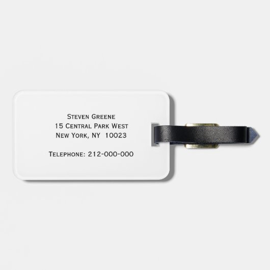 Black Whoundstooth Paars Quatrefoil Monogram Bagagelabel (Achterkant horizontaal)