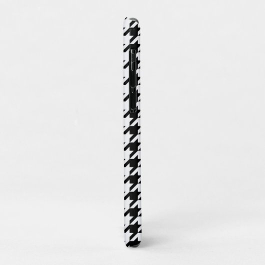 Black Whoundstooth Red Quatrefoil 3 Monogram Case-Mate iPhone Case (Achterkant/links)