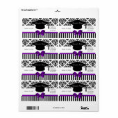Black Whripe Damask Paars Water Label Afstudeerder (Full Sheet)