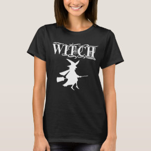 Black Wicked Flying Witch tijdens Halloween T-shirt