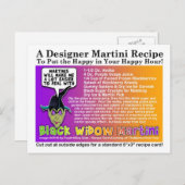 Black Widow Halloween Martini Recept Briefkaart (Voorkant / Achterkant)