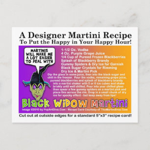 Black Widow Halloween Martini Recept Briefkaart
