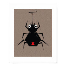 Black Widow Minimal Illustration Poster voor kinde