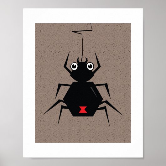 Black Widow Minimal Illustration Poster voor kinde (Voorkant)