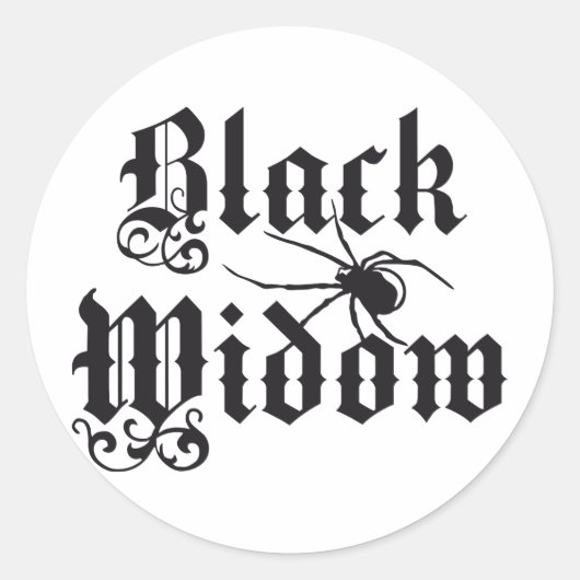 Black widow ronde sticker (Voorkant)