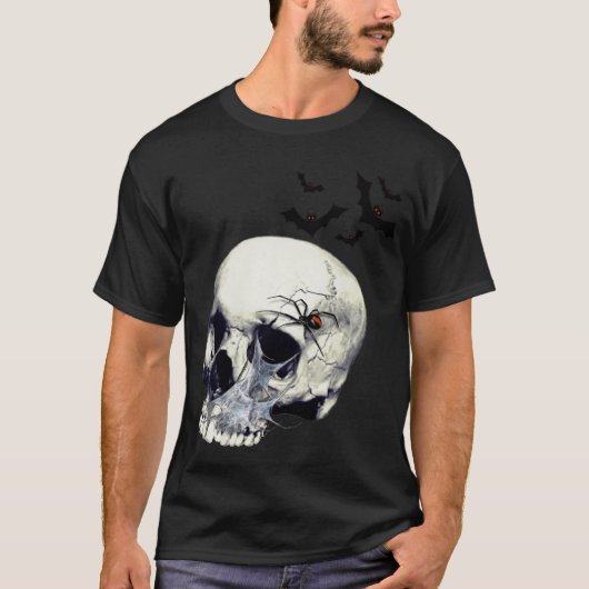 Black Widow Skull T-shirt (Voorkant)