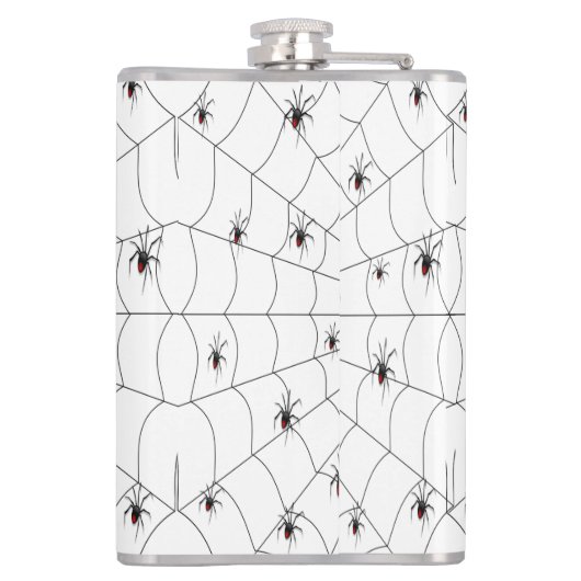 Black Widow Spider and Babies - Heupfles (Achterkant)