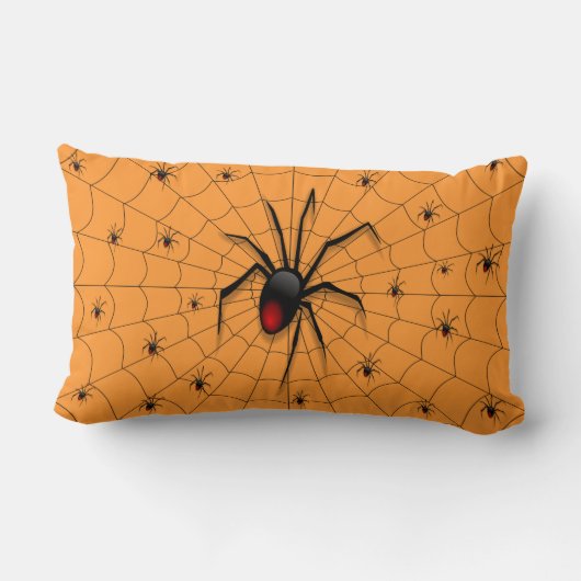 Black Widow Spider and Babies - Kussen (Achterkant)