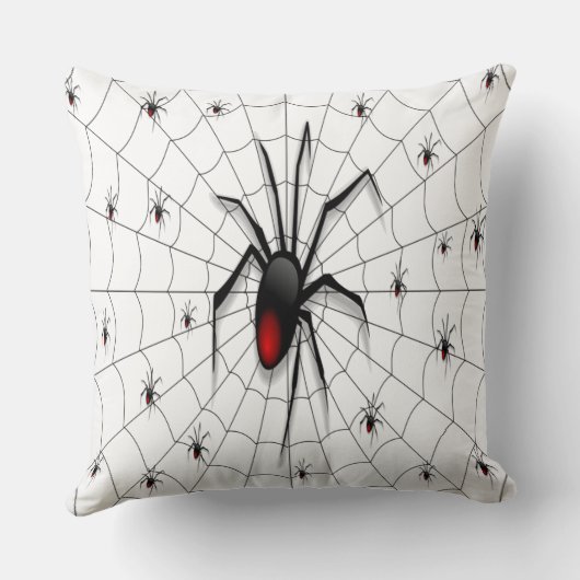 Black Widow Spider and Babies - Kussen (Achterkant)