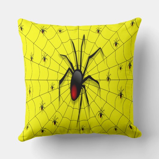 Black Widow Spider and Babies - Kussen (Achterkant)