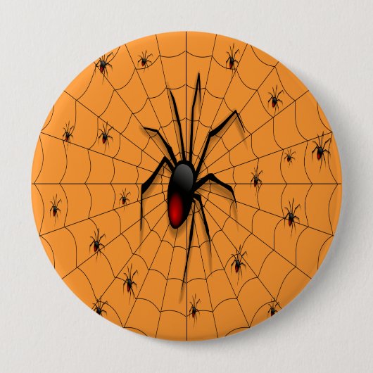 Black Widow Spider and Babies - Ronde Button 4,0 Cm (Voorkant)