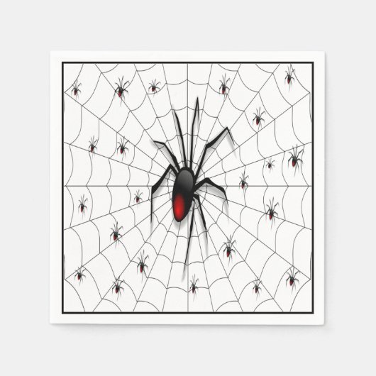 Black Widow Spider and Babies - Servet (Voorkant)