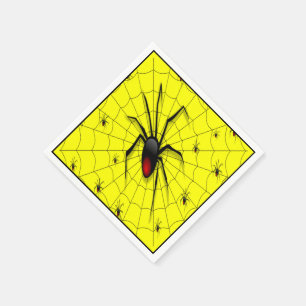 Black Widow Spider and Babies - Servetten