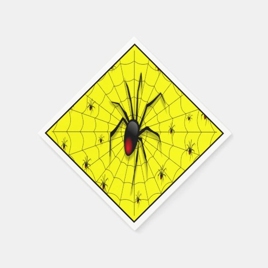 Black Widow Spider and Babies - Servetten (Hoek)