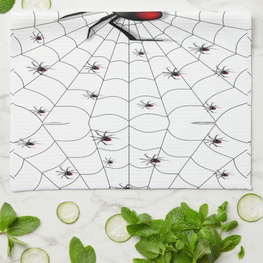 Black Widow Spider and Babies - Theedoek (Gevouwen)