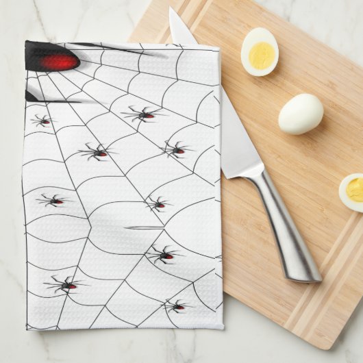 Black Widow Spider and Babies - Theedoek (Quarter Fold)
